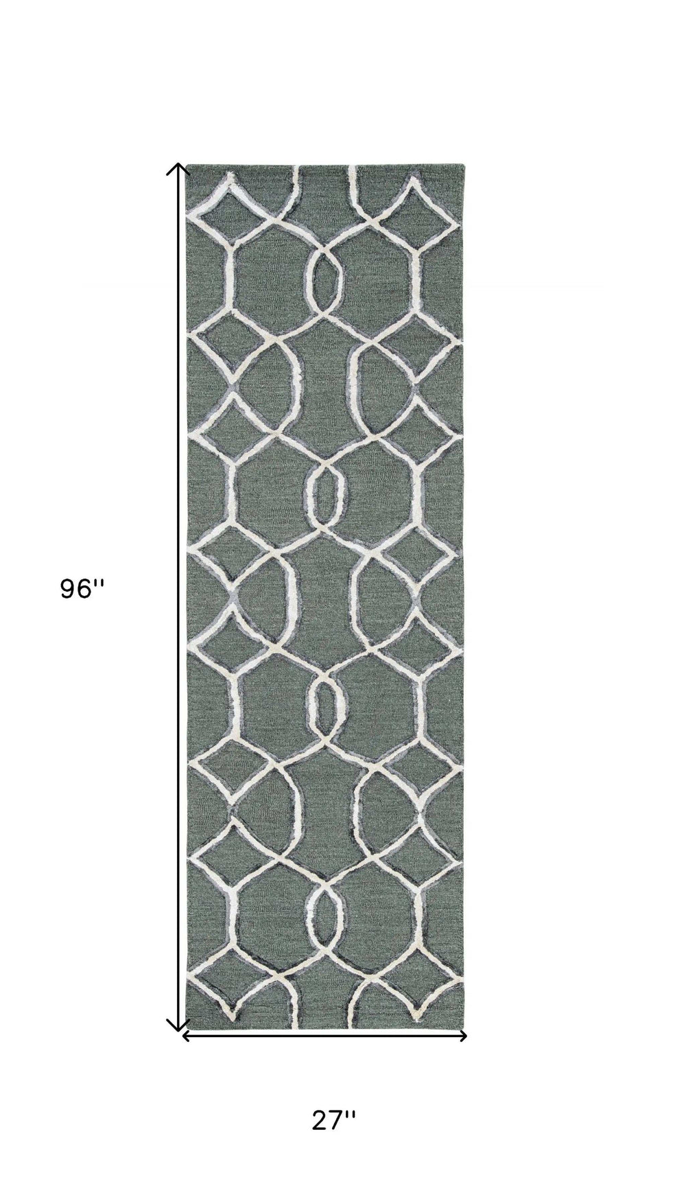 8' X 8' Gray Wool Handmade Runner Rug - Homeroots - Flyclothing LLC