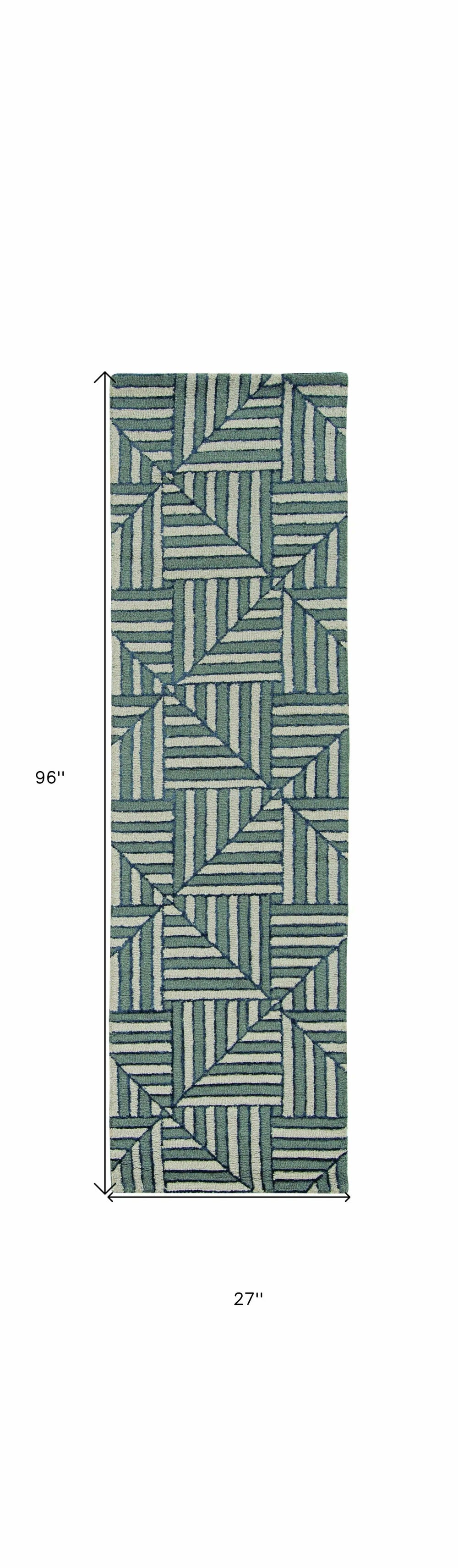 8' X 8' Charcoal Wool Handmade Runner Rug - Homeroots - Flyclothing LLC