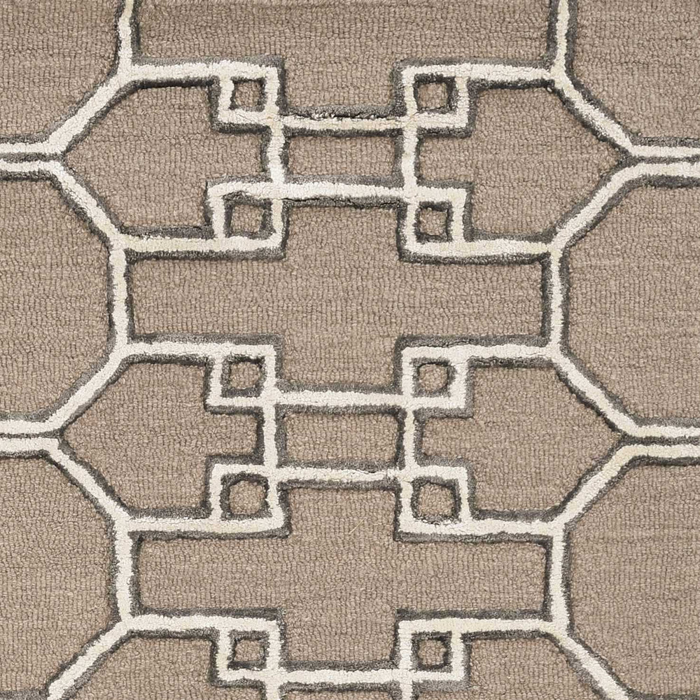 5' X 7' Gray and Ivory Wool Geometric Hand Tufted Area Rug - Homeroots - Flyclothing LLC