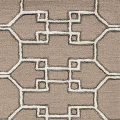 5' X 7' Gray and Ivory Wool Geometric Hand Tufted Area Rug