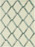 115' Cream Wool Geometric Hand Tufted Area Rug - Homeroots