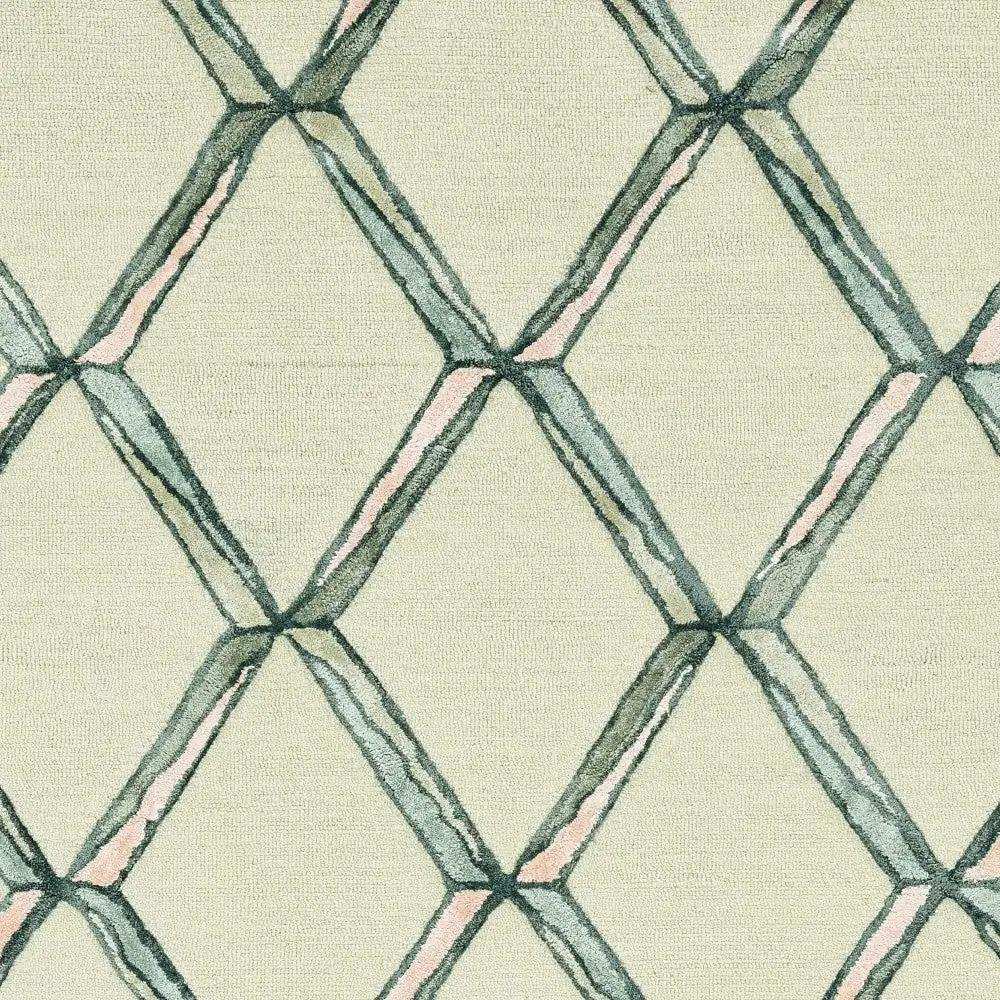 115' Cream Wool Geometric Hand Tufted Area Rug - Homeroots - Flyclothing LLC