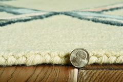 8' Cream Wool Handmade Runner Rug