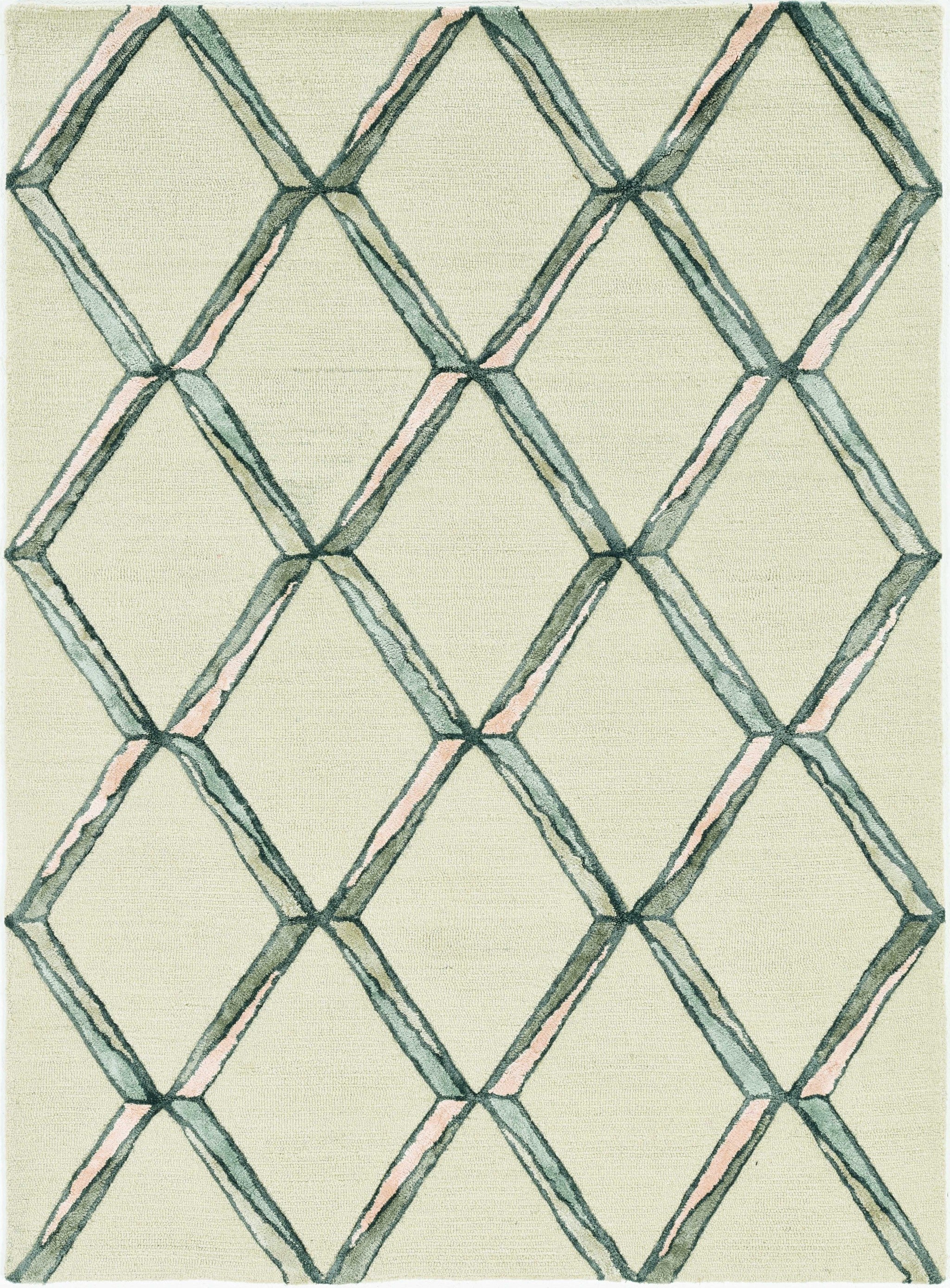 8' Cream Wool Handmade Runner Rug
