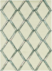 8' Cream Wool Handmade Runner Rug