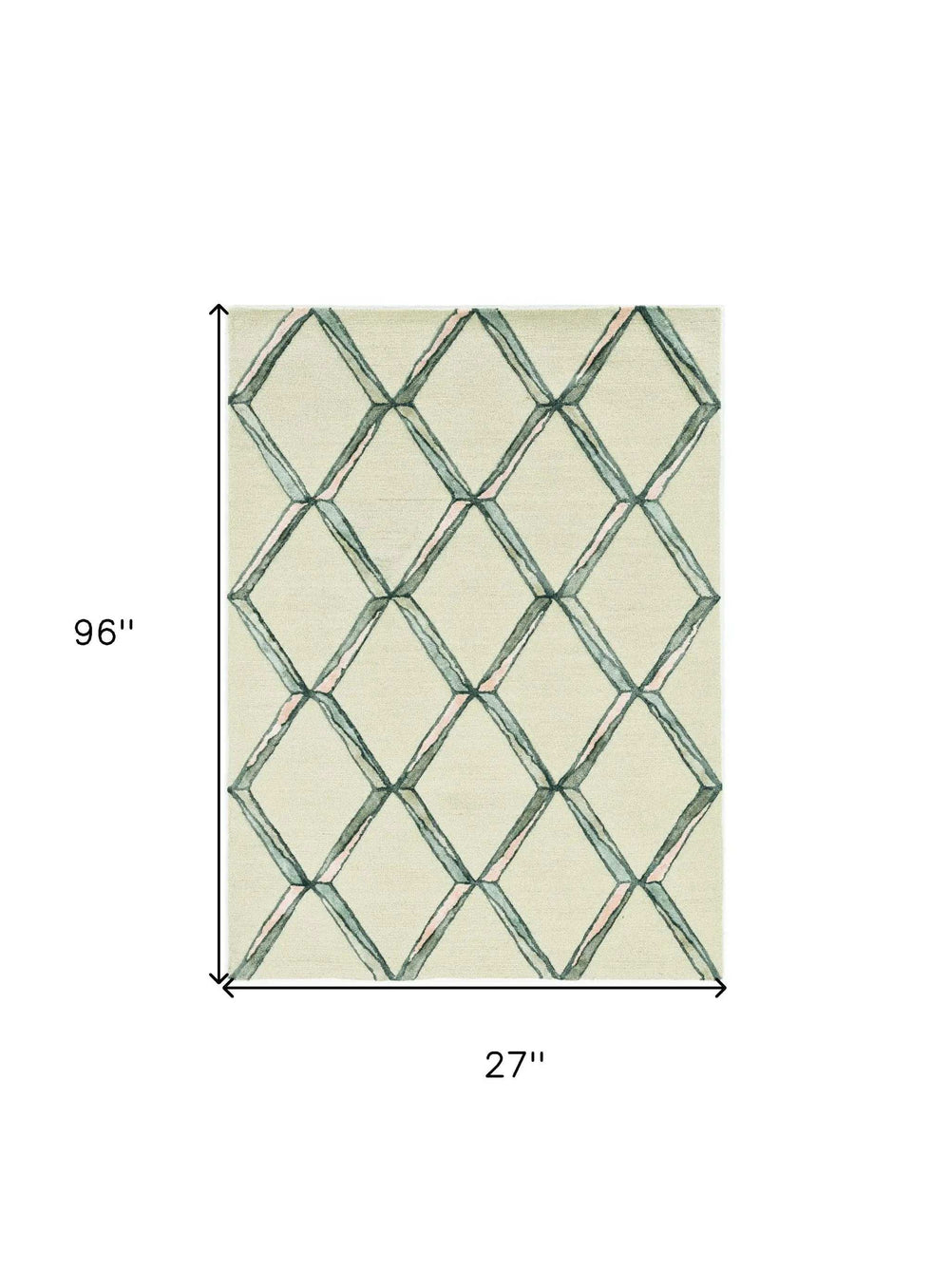 8' Cream Wool Handmade Runner Rug - Homeroots - Flyclothing LLC