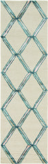 8' Cream Wool Handmade Runner Rug