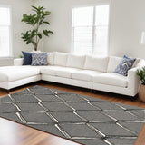 8' X 10' Gray Wool Geometric Hand Tufted Area Rug - Homeroots