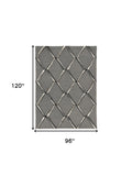 8' X 10' Gray Wool Geometric Hand Tufted Area Rug - Homeroots