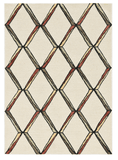 115' Beige Rust and Gold Wool Geometric Hand Tufted Area Rug - Homeroots
