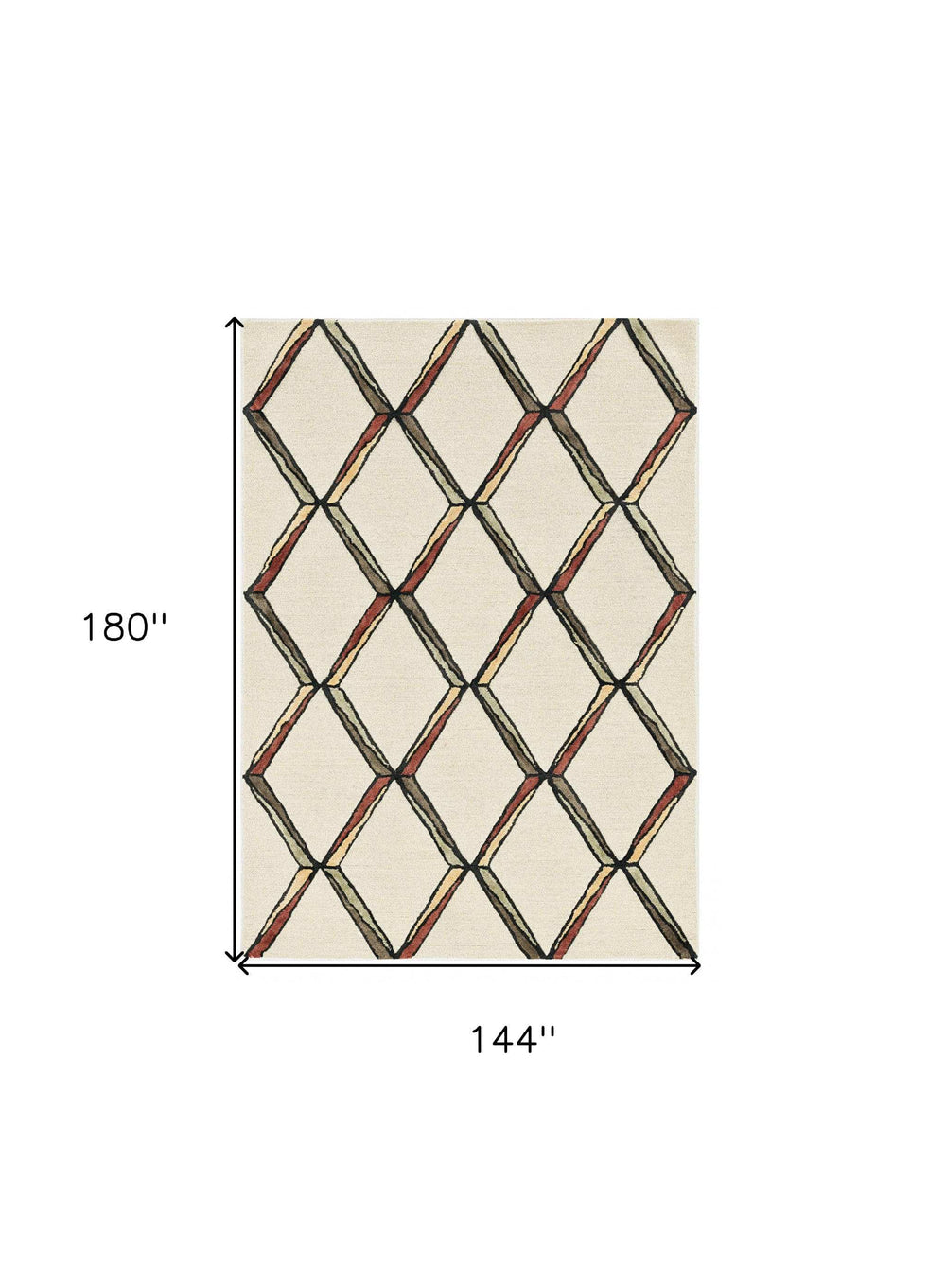 115' Beige Rust and Gold Wool Geometric Hand Tufted Area Rug - Homeroots - Flyclothing LLC