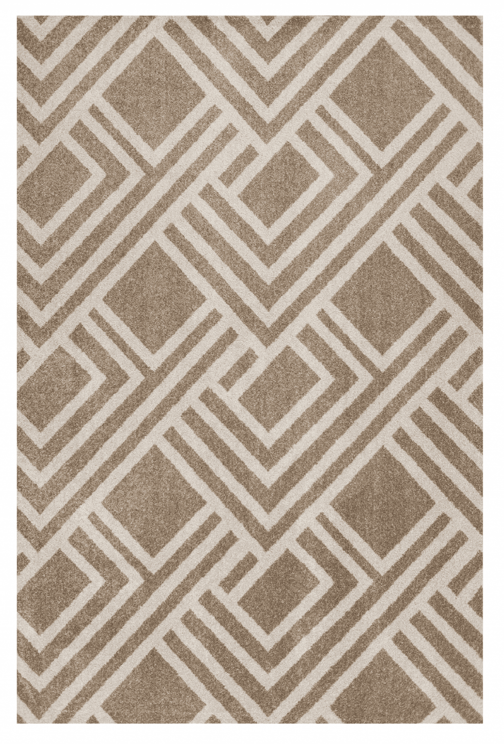 7' X 10' Beige and Ivory Geometric Indoor Outdoor Area Rug - Homeroots - Flyclothing LLC