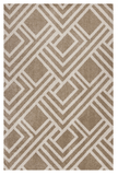 7' X 10' Beige and Ivory Geometric Indoor Outdoor Area Rug - Homeroots