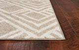 7' X 10' Beige and Ivory Geometric Indoor Outdoor Area Rug - Homeroots - Flyclothing LLC