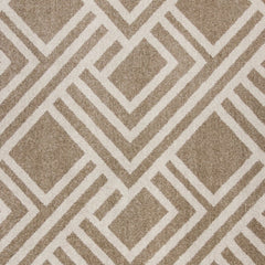 7' X 10' Beige and Ivory Geometric Indoor Outdoor Area Rug