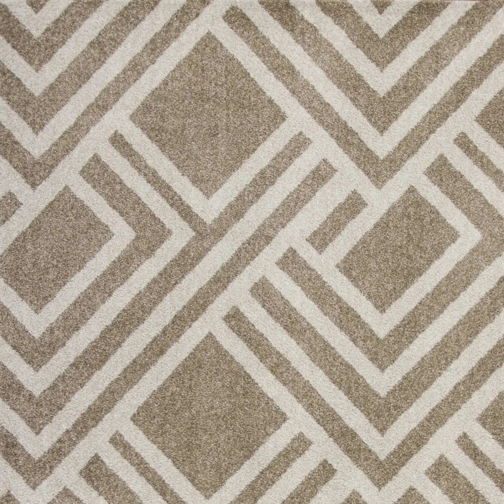 8' X 11' Beige Geometric Indoor Outdoor Area Rug - Homeroots - Flyclothing LLC