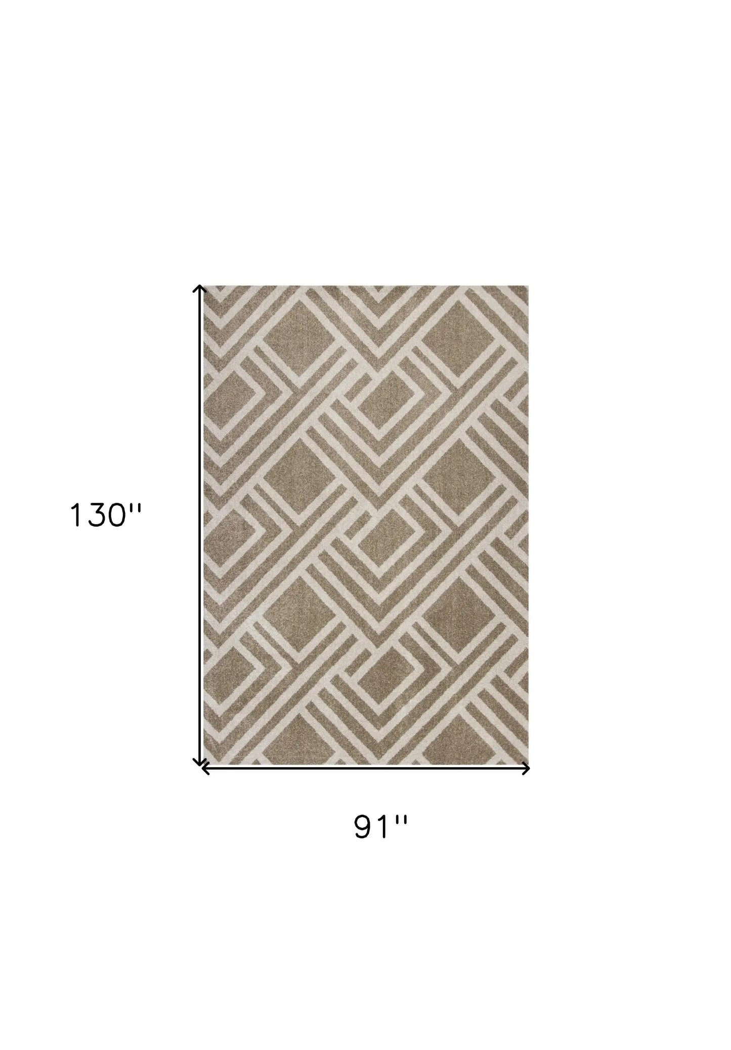 8' X 11' Beige Geometric Indoor Outdoor Area Rug - Homeroots - Flyclothing LLC