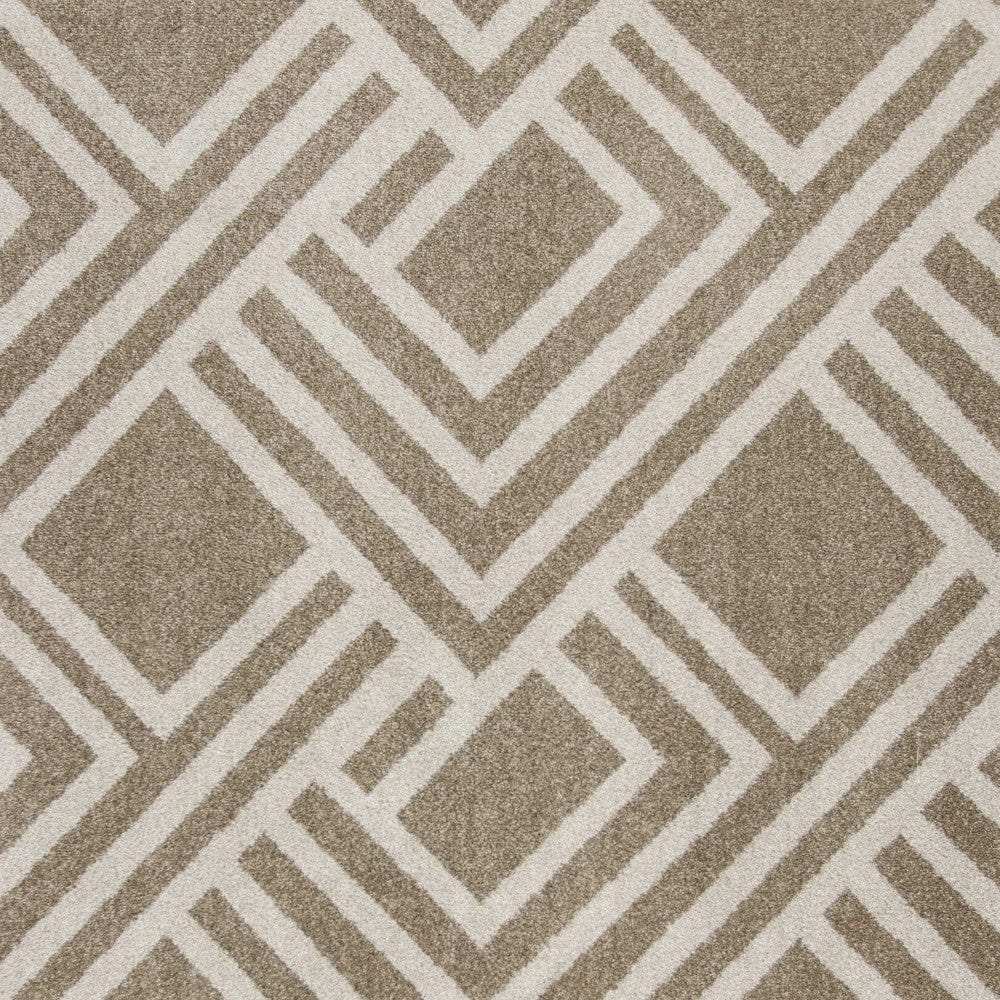 8' X 11' Beige Geometric Indoor Outdoor Area Rug - Homeroots - Flyclothing LLC