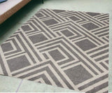 5' X 8' Gray Geometric Indoor Outdoor Area Rug - Homeroots - Flyclothing LLC