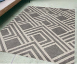 5' X 8' Gray Geometric Indoor Outdoor Area Rug - Homeroots