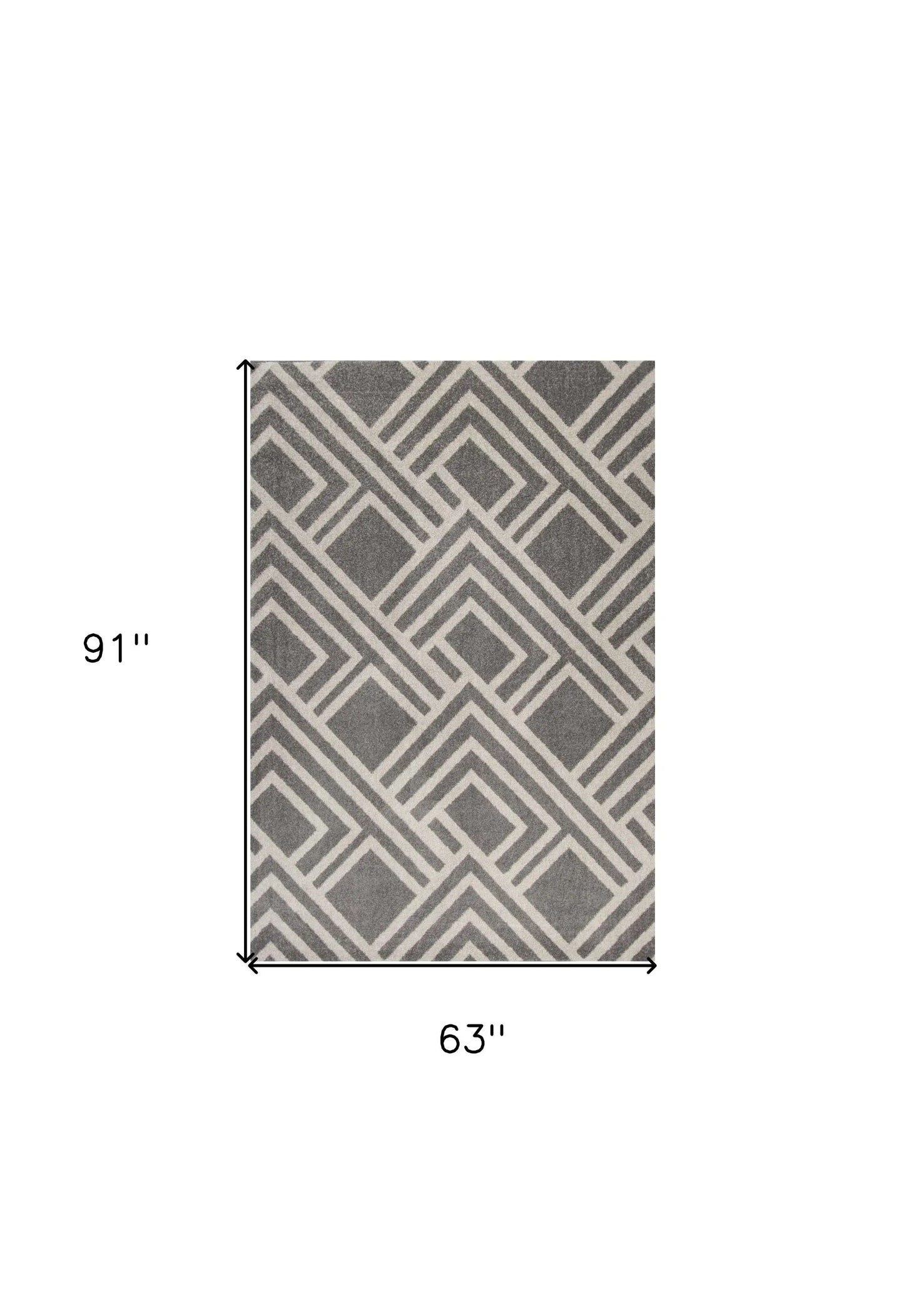 5' X 8' Gray Geometric Indoor Outdoor Area Rug - Homeroots - Flyclothing LLC