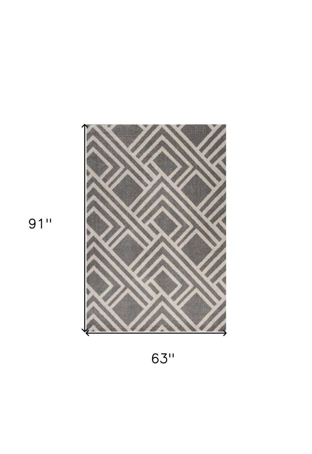 5' X 8' Gray Geometric Indoor Outdoor Area Rug - Homeroots - Flyclothing LLC