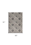 5' X 8' Gray Geometric Indoor Outdoor Area Rug - Homeroots