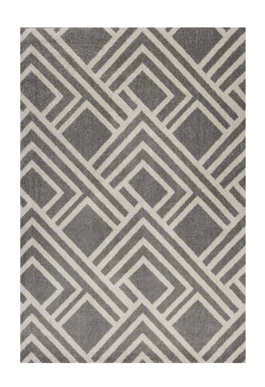 7' X 10' Gray Geometric Indoor Outdoor Area Rug