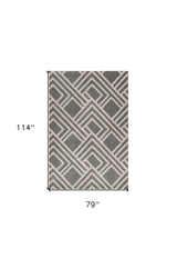 7' X 10' Gray Geometric Indoor Outdoor Area Rug - Homeroots - Flyclothing LLC