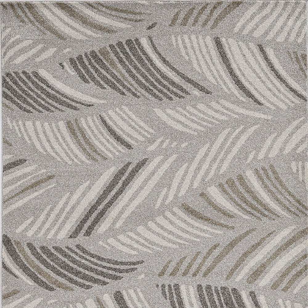 2' X 3' Gray Botanical Leaves Area Rug - Homeroots - Flyclothing LLC