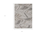 3' X 5' Gray Tropical Botanical Area Rug - Homeroots