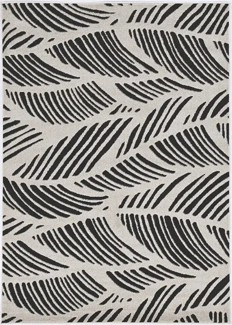 2' X 4' Black and White Abstract Indoor Outdoor Area Rug - Homeroots - Flyclothing LLC