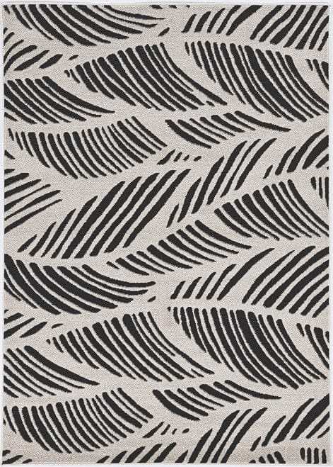 2' X 4' Black and White Abstract Indoor Outdoor Area Rug - Homeroots - Flyclothing LLC