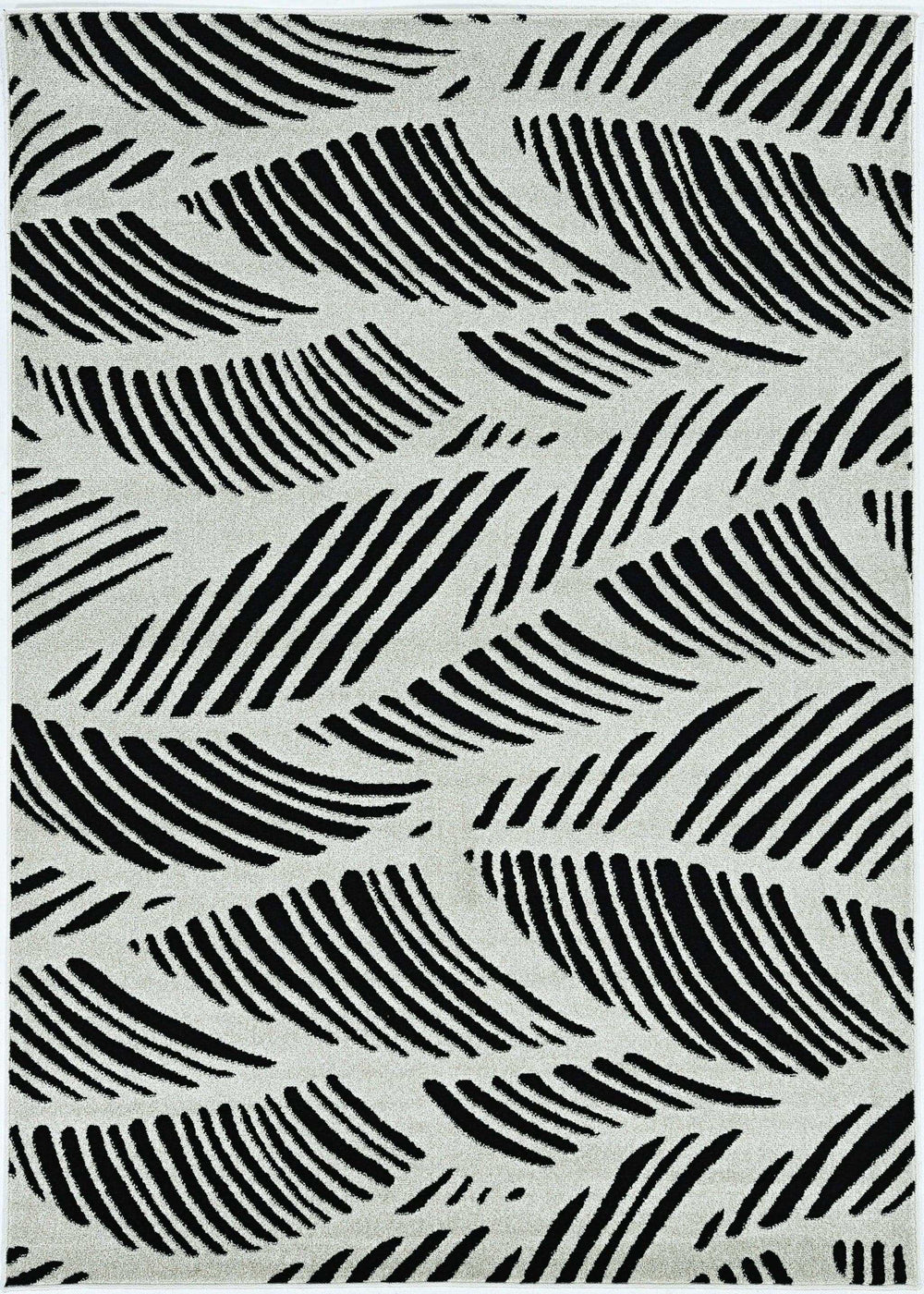 7' X 10' Black and White Abstract Indoor Outdoor Area Rug - Homeroots - Flyclothing LLC