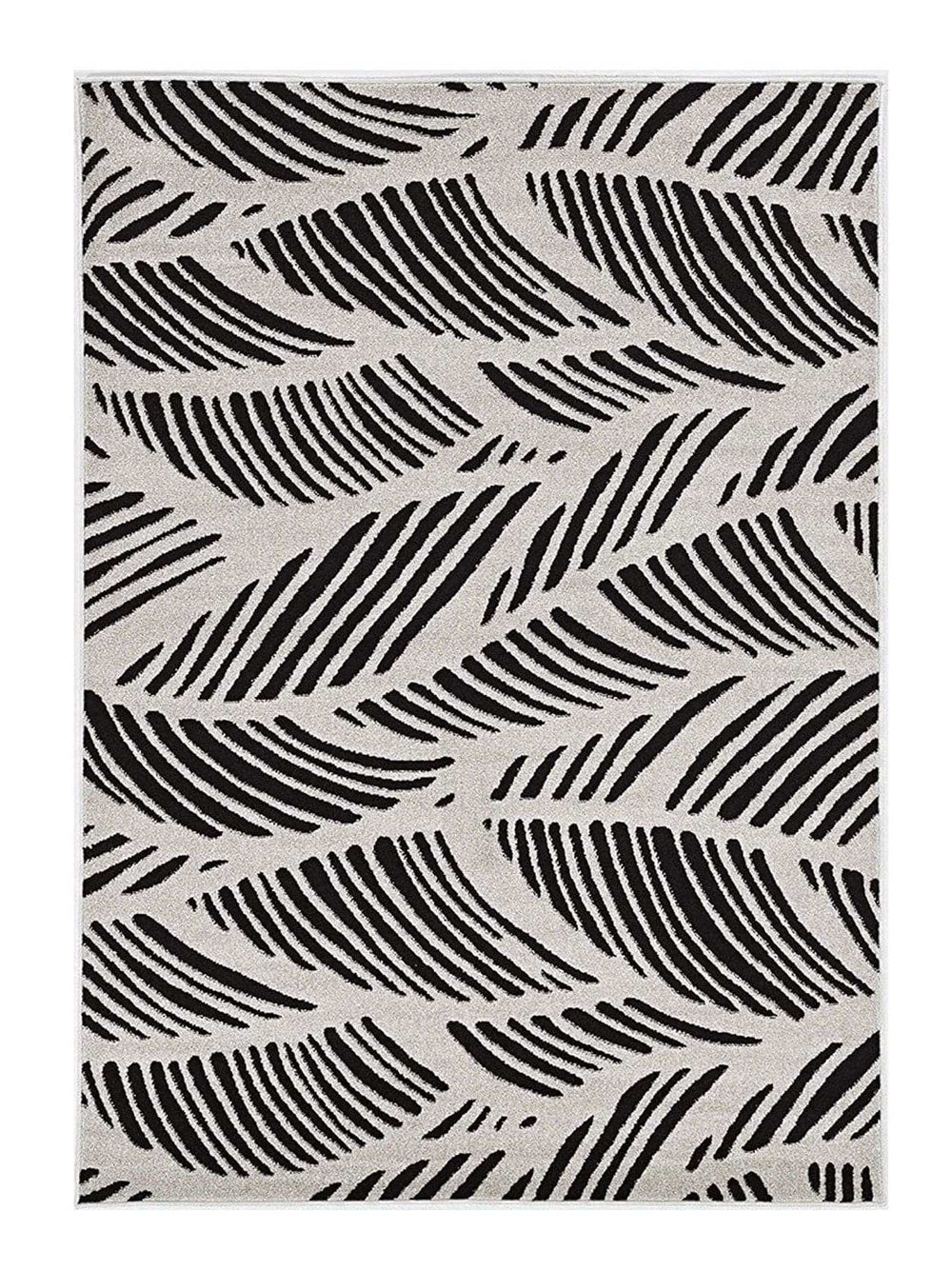 7' X 10' Black and White Abstract Indoor Outdoor Area Rug - Homeroots - Flyclothing LLC