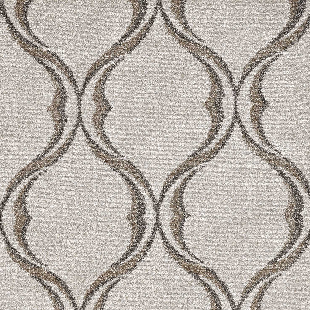 5' X 8' Sand Wavy Lines Area Rug - Homeroots
