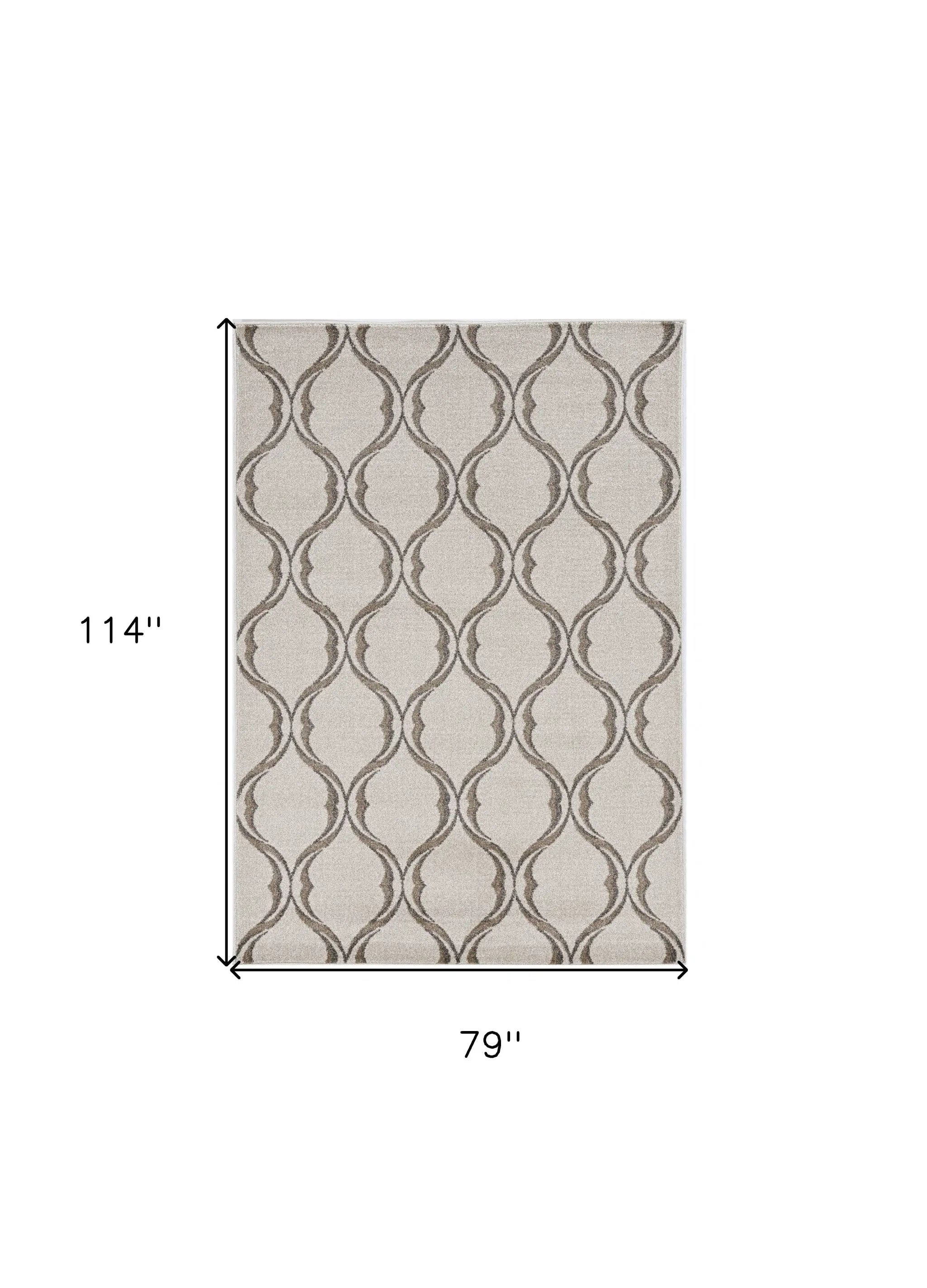 7' X 10' Ivory Moroccan Indoor Outdoor Area Rug - Homeroots - Flyclothing LLC