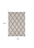 7' X 10' Ivory Moroccan Indoor Outdoor Area Rug - Homeroots - Flyclothing LLC