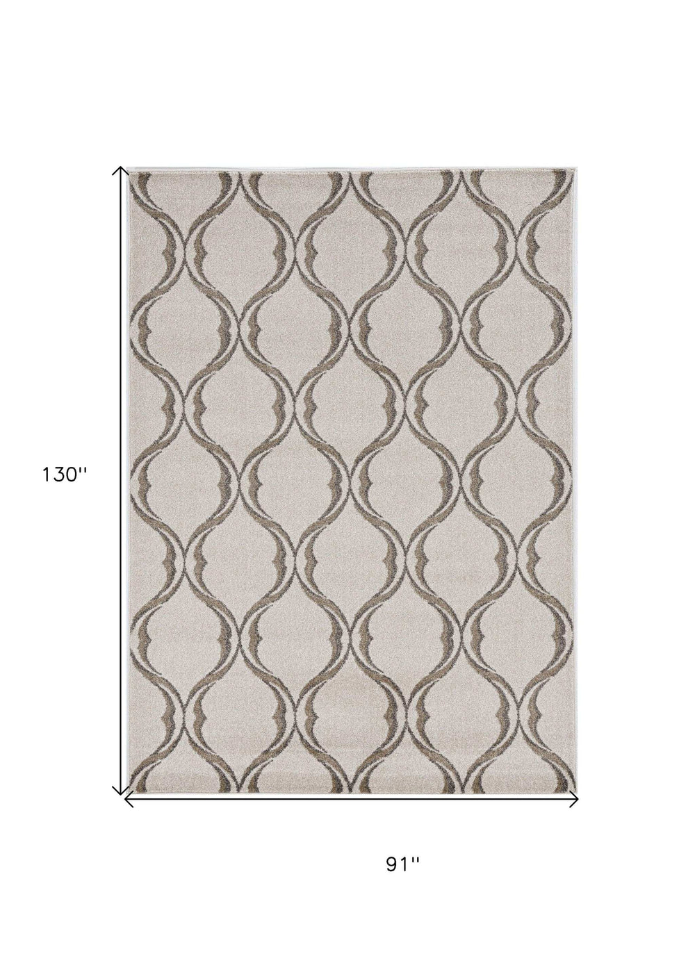 8' X 11' Ivory Moroccan Indoor Outdoor Area Rug - Homeroots - Flyclothing LLC