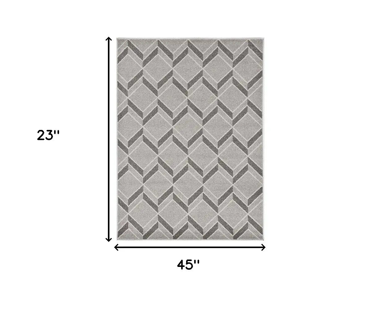 2' X 4' Green and Ivory Geometric Indoor Outdoor Area Rug - Homeroots - Flyclothing LLC