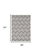 5' X 8' Gray Geometric Indoor Outdoor Area Rug - Homeroots - Flyclothing LLC