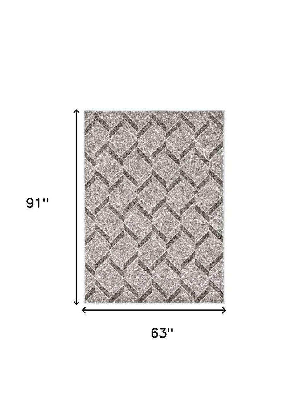 5' X 8' Gray Geometric Indoor Outdoor Area Rug - Homeroots - Flyclothing LLC