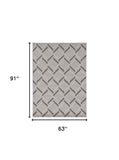 5' X 8' Gray Geometric Indoor Outdoor Area Rug - Homeroots