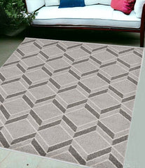5' X 8' Gray Geometric Indoor Outdoor Area Rug