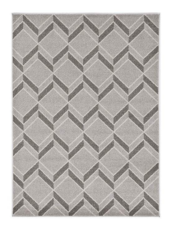 5' X 8' Gray Geometric Indoor Outdoor Area Rug - Homeroots - Flyclothing LLC