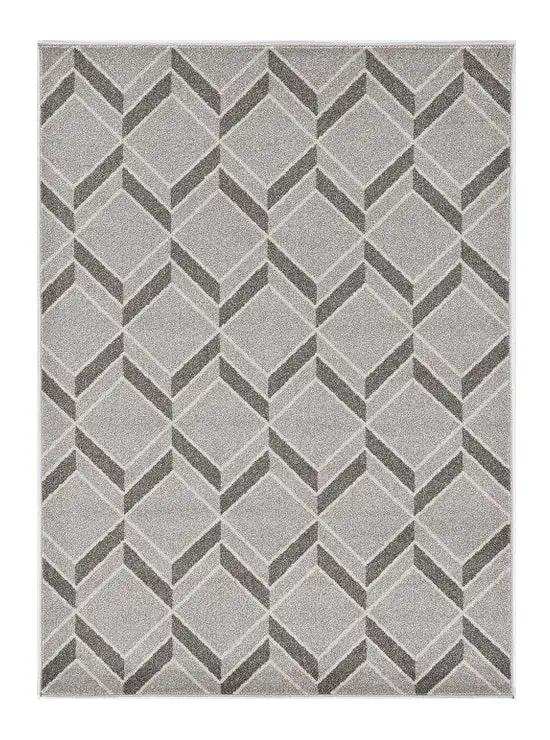 5' X 8' Gray Geometric Indoor Outdoor Area Rug - Homeroots - Flyclothing LLC