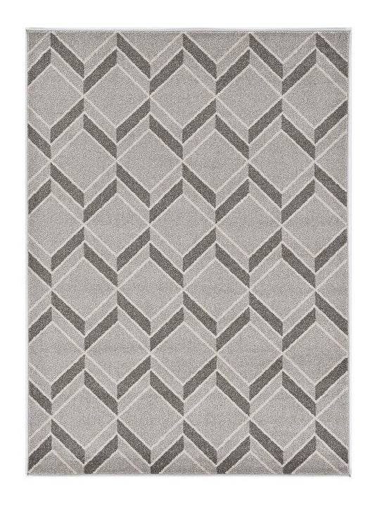 5' X 8' Gray Geometric Indoor Outdoor Area Rug