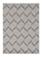 5' X 8' Gray Geometric Indoor Outdoor Area Rug