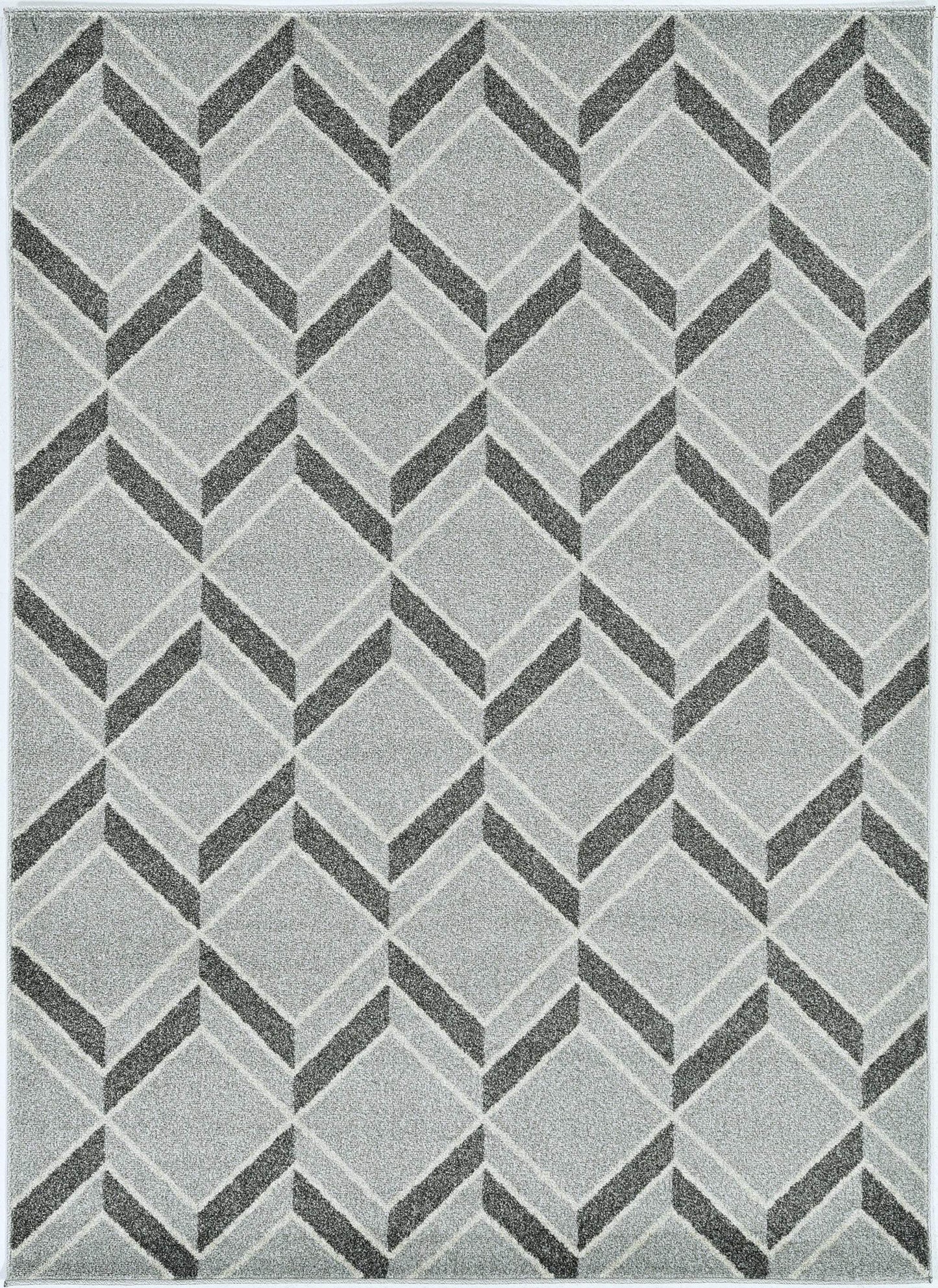 7' X 10' Gray Geometric Indoor Outdoor Area Rug - Homeroots - Flyclothing LLC