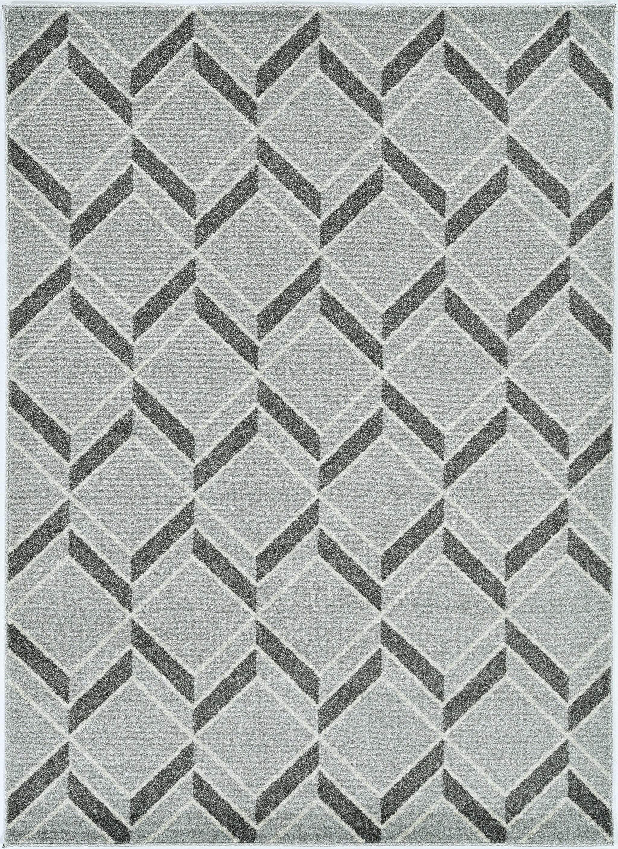 7' X 10' Gray Geometric Indoor Outdoor Area Rug - Homeroots - Flyclothing LLC